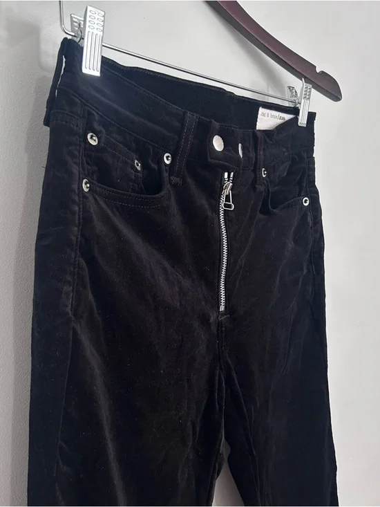 Rag & Bone Black Dojo Velvet Pant 27 - Picture 6 of 16
